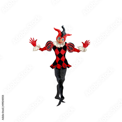 Slika na platnu 3d card joker jester character isolated on white