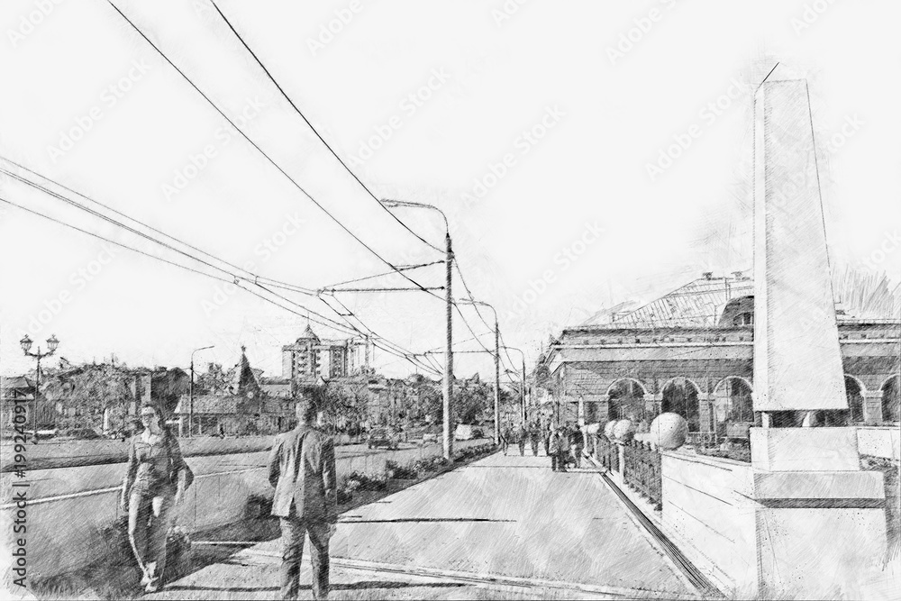 Fototapeta premium Provincial town in Siberia