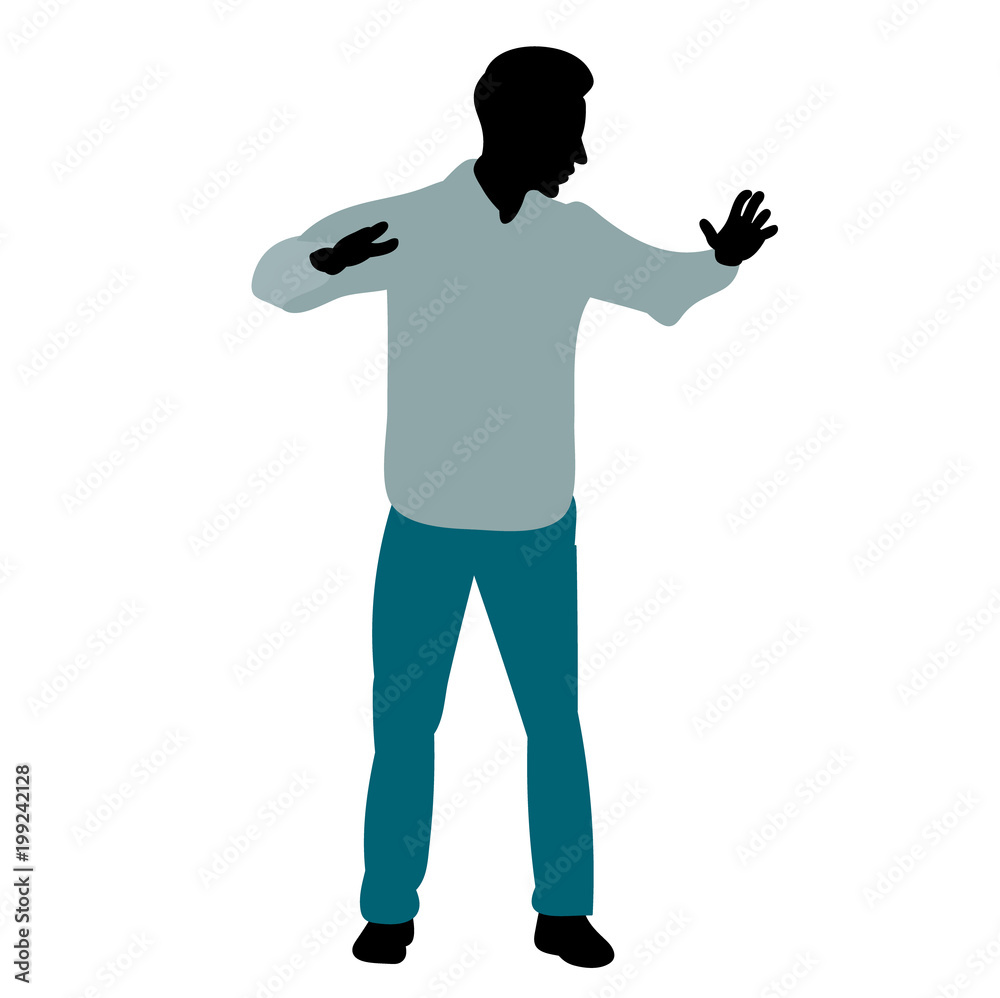 vector, isolated silhouette of man dancing vector, isolated silhouette of man dancing