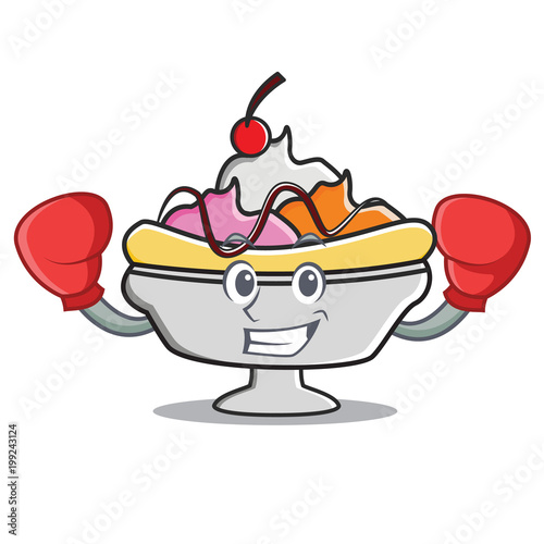 Boxing banana split character cartoon photo