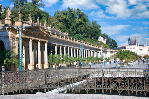 Tela Mill colonnade in spa town Karlovy Vary, West Bohemia, Czech republic
