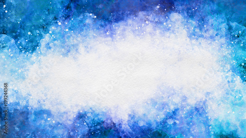 Vivid blue watercolor paint template texture
