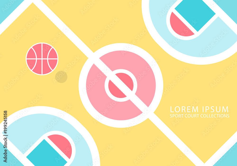 Obraz premium Sport Court,Basketball Court Minimal background