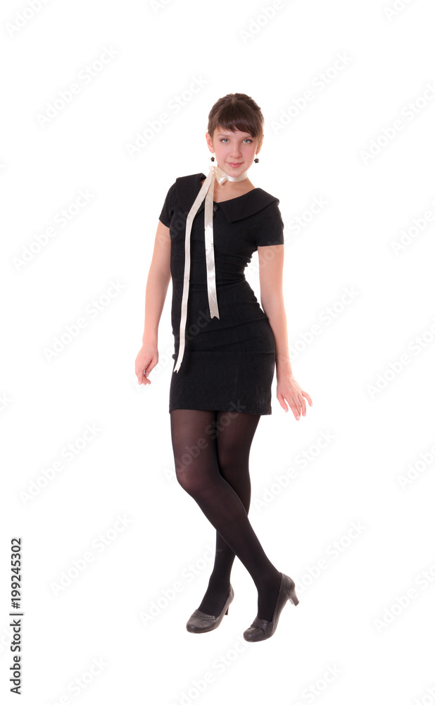 slender girl in black slender girl in black