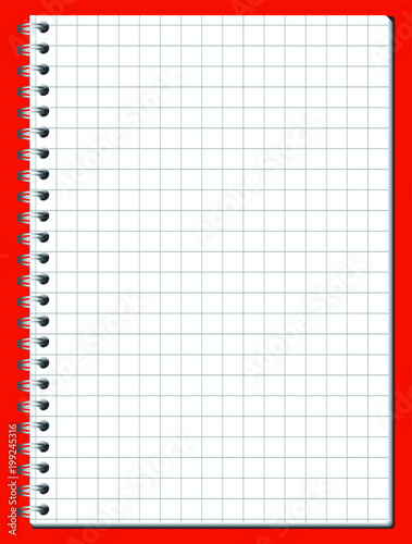 Useful note Graph paper, with ring, red