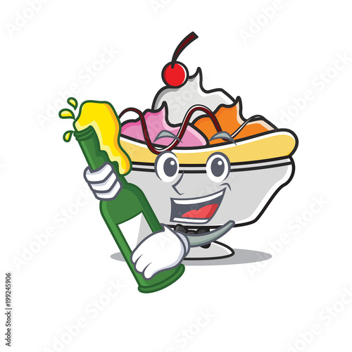 Beer banana split mascot cartoon photo