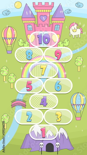 Princess castle play mat activity game for girls.