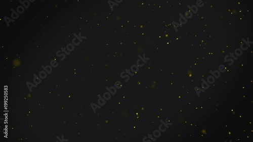 Abstract backgrond with yellow floating bokeh particles