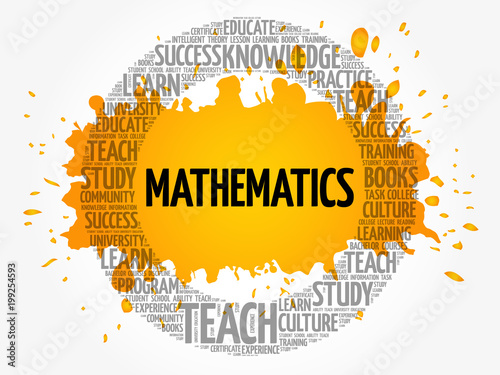 Mathematics word cloud collage  education concept background