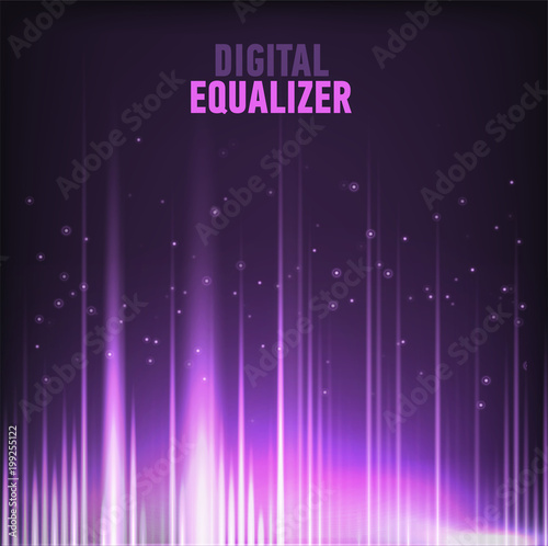 Fototapeta Naklejka Na Ścianę i Meble -  Multi color Audio waveform technology background Digital equalizer technology abstract Vector image