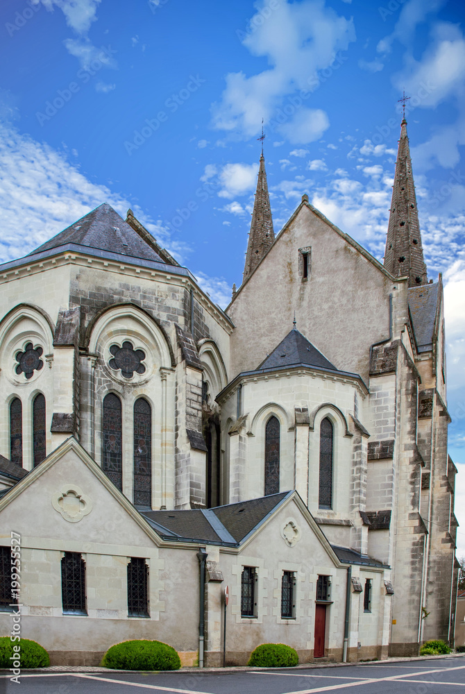 Machecoul. Eglise de la Sainte Trinité, vue arrière. Loire atlantique. Pays de Loire