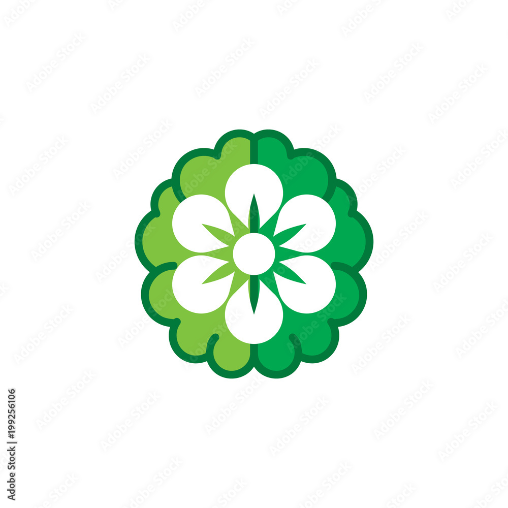 Flower Brain Logo Icon Design Flower Brain Logo Icon Design