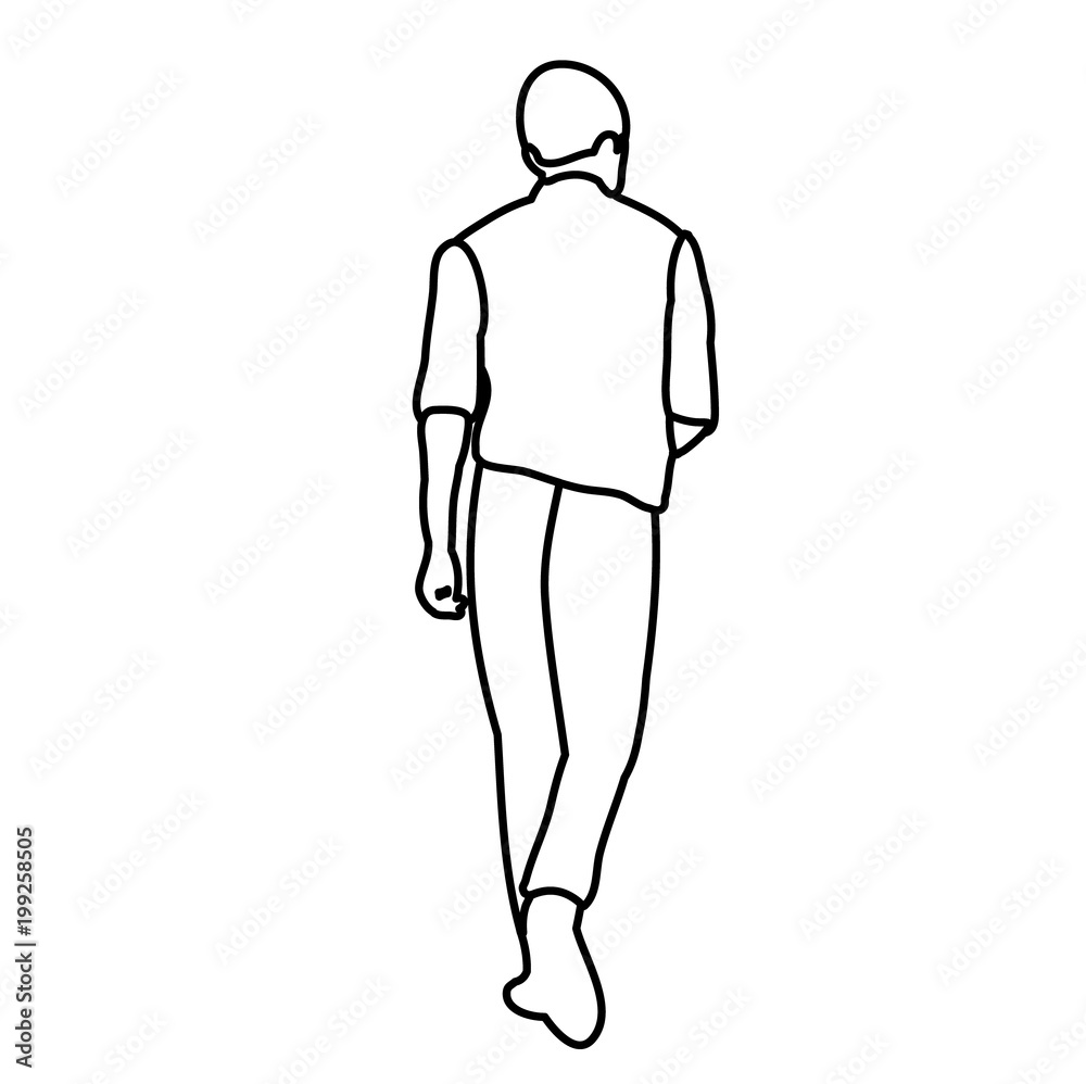sketch of a guy dancing on a white background