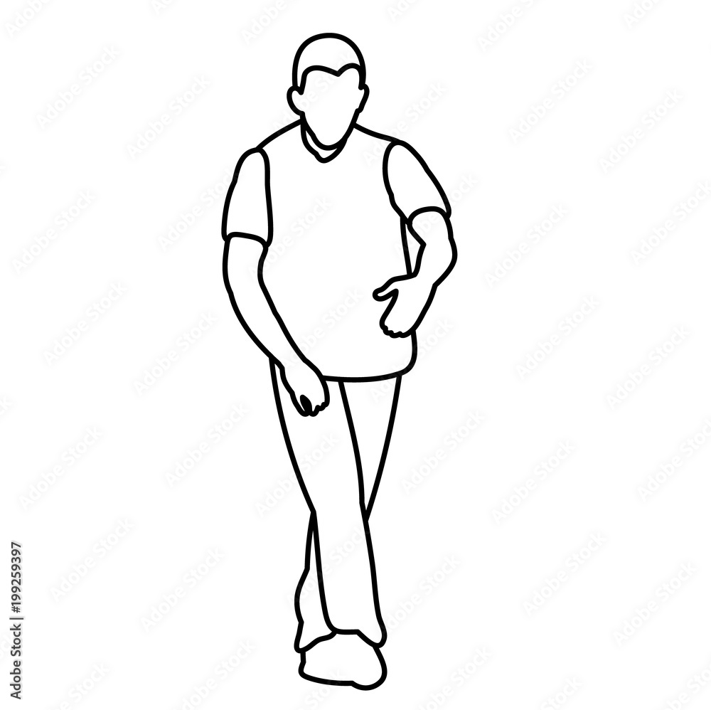 Fototapeta premium sketch of a guy dancing