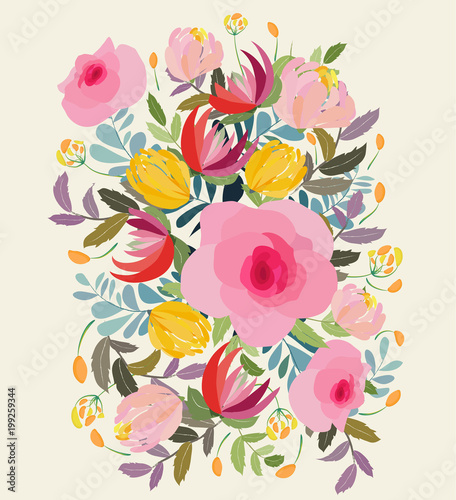 Tableau sur toile Greeting card flowers