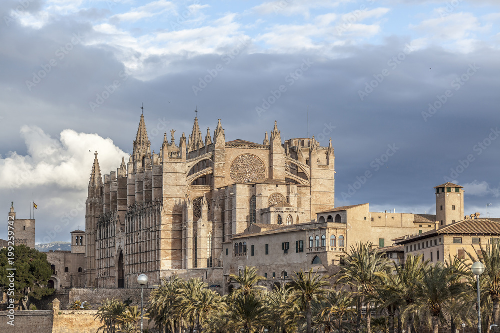 Cathedral or La Seu, Palma de Mallorca, Spain.