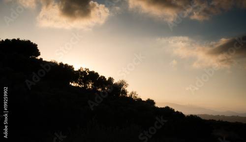 Silhouette of mountain range