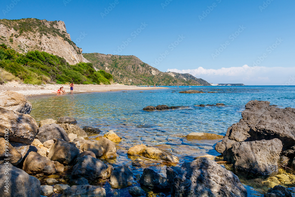 Beautiful sunny beach of Zakynthos, Greece