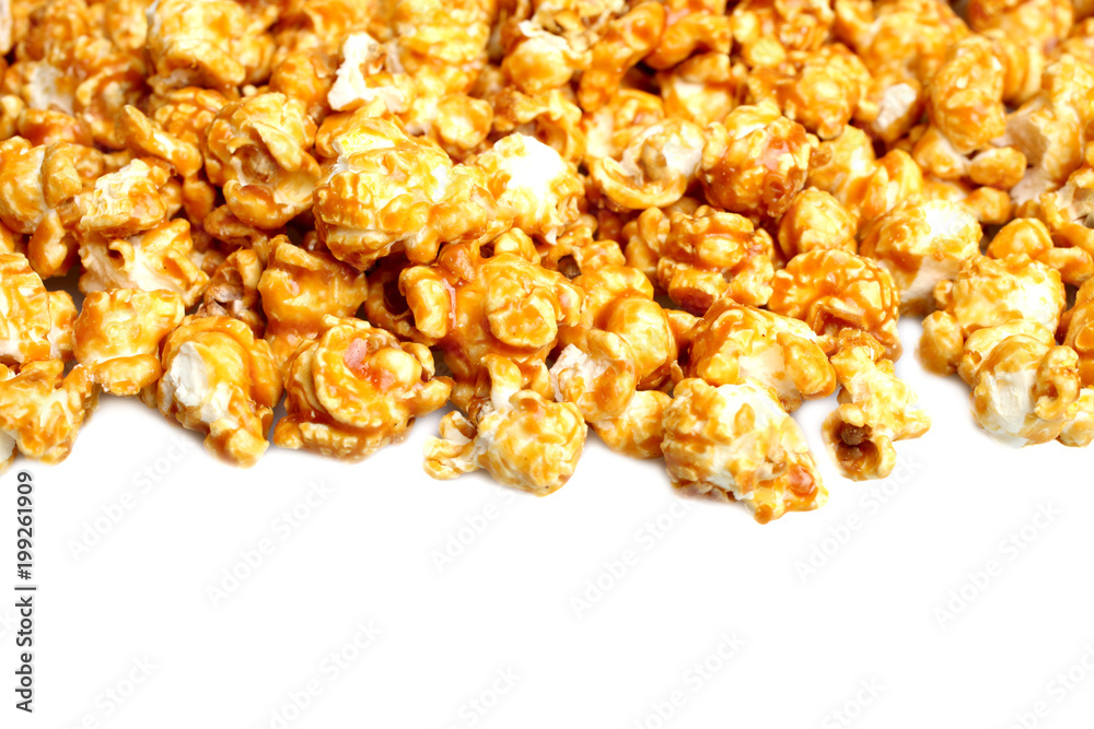 Caramel popcorn, copy space. Caramel popcorn, copy space.