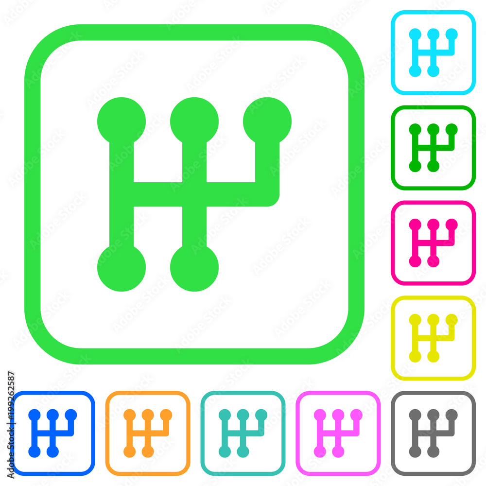 Manual shift vivid colored flat icons Manual shift vivid colored flat icons
