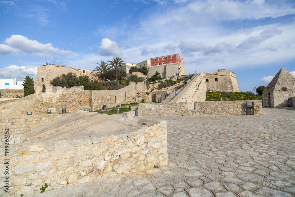 Obraz premium Historic center, Dalt Vila, Unesco world heritage site, Ibiza, Eivissa, Spain.