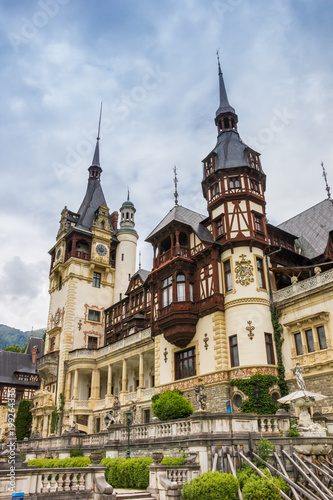 Towers of he Peles castle in Sinaia, Romania © venemama