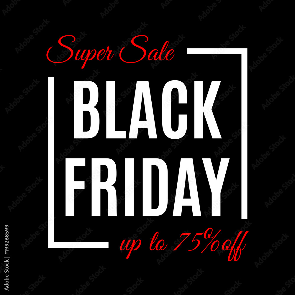 Black Friday Sale banner template. Discount background template. Vector illustration.