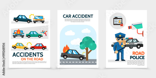 Flat Auto Accident Vertical Banners