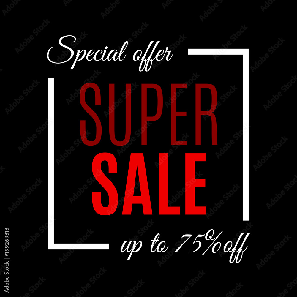 Sale banner template. Discount background with special offer and price off design elements. Vector illustration.