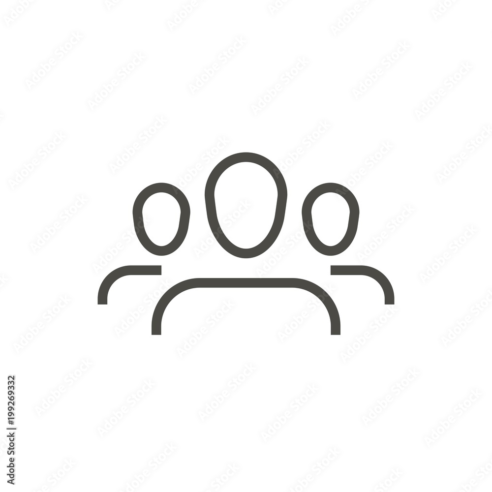 Group people icon vector. Line persons symbol. Group people icon vector. Line persons symbol.