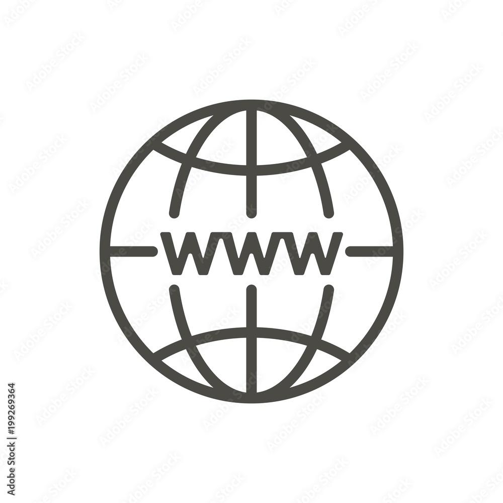 Internet icon vector. Line http website symbol. Internet icon vector. Line http website symbol.
