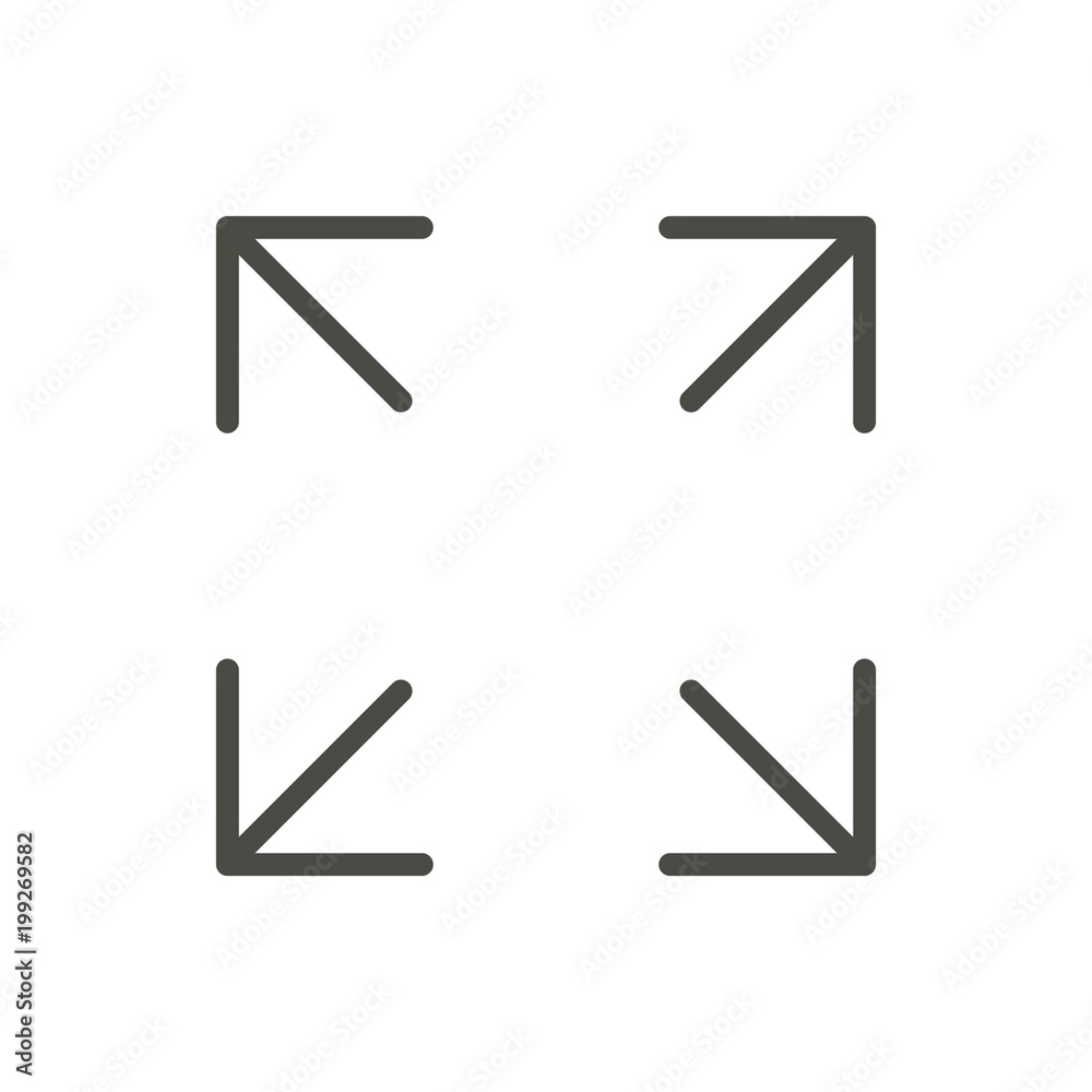 Full screen icon vector. Line maximize symbol. Full screen icon vector. Line maximize symbol.