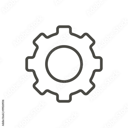Gear icon vector. Line symbol.