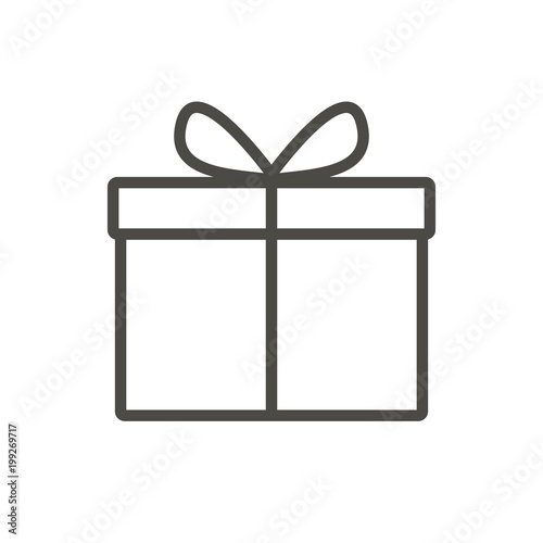 Gift box icon vector. Line present symbol.