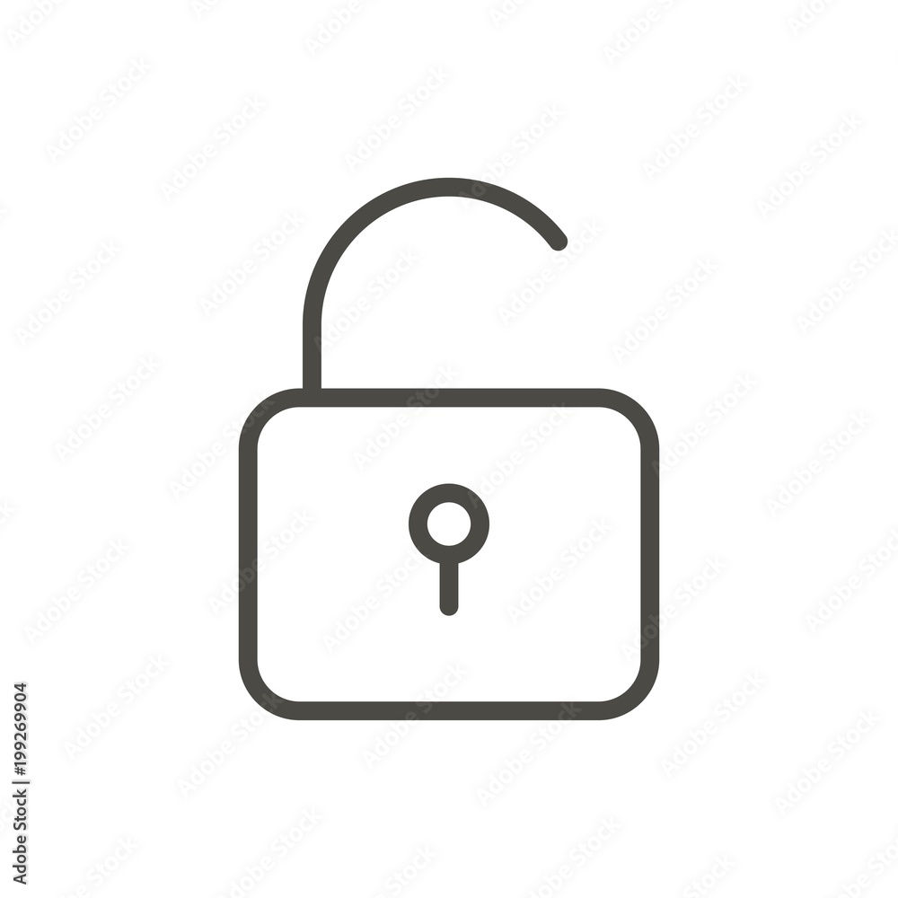Unlock icon vector. Line access symbol. Unlock icon vector. Line access symbol.