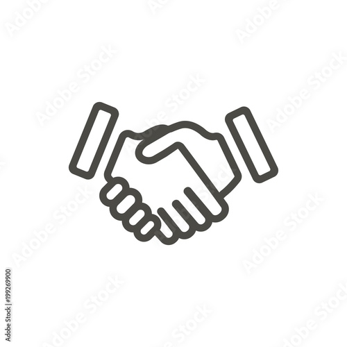Handshake icon vector. Line partnership symbol.