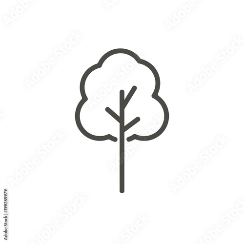 tree icon vector. Line tree symbol.