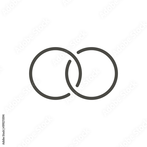 Wedding rings icon vector. Line rings symbol.