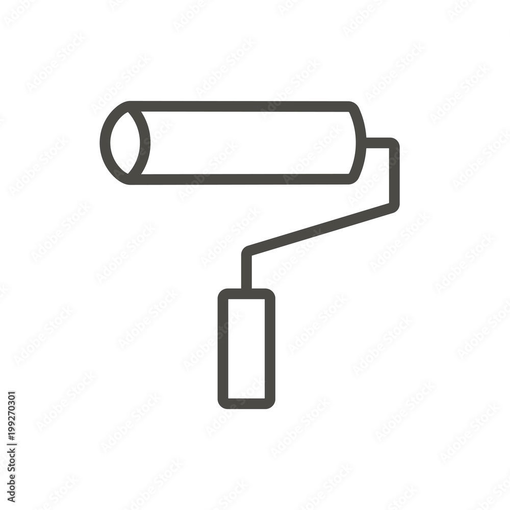 Paint roller icon vector. Line paint tool symbol. Paint roller icon vector. Line paint tool symbol.