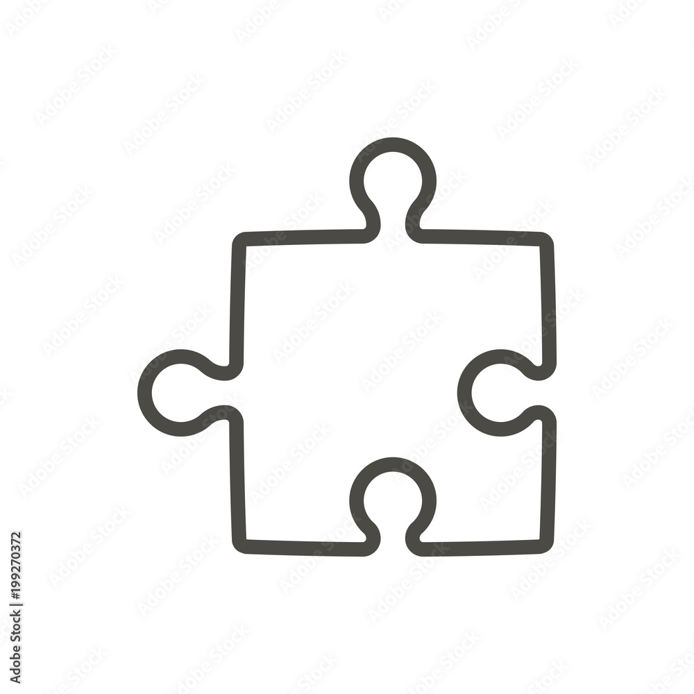 Puzzle icon vector. Line solution concept symbol. Puzzle icon vector. Line solution concept symbol.