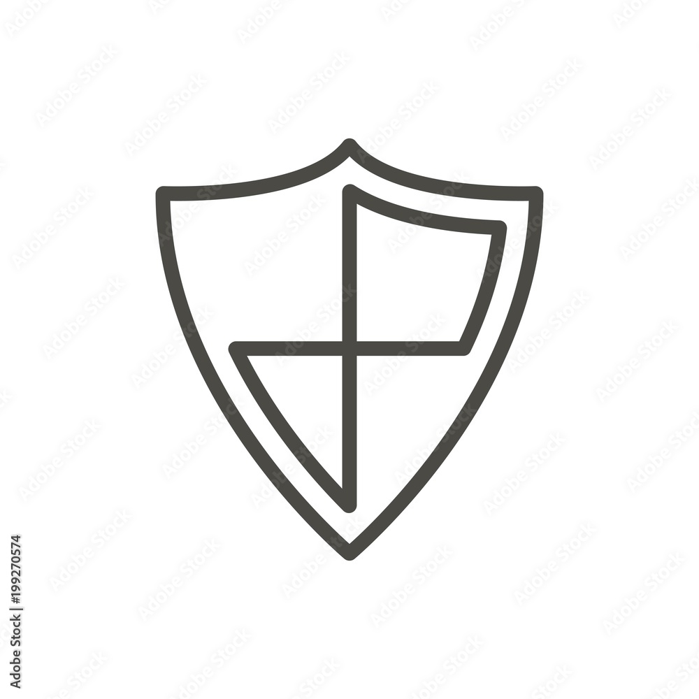 Shield protection icon vector. Line security symbol. Shield protection icon vector. Line security symbol.
