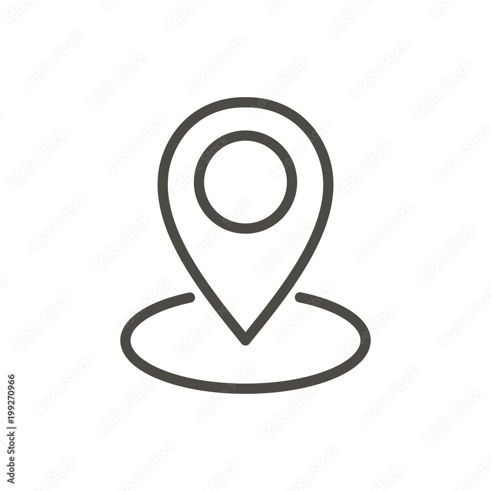 Map point icon vector. Outline pointer, line navigation symbol. Map point icon vector. Outline pointer, line navigation symbol.