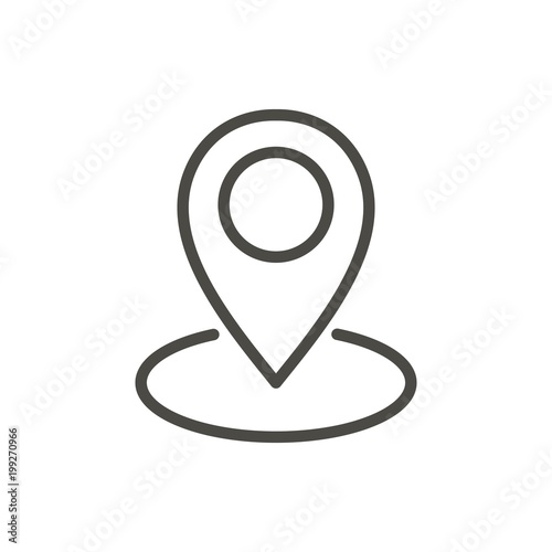 Free Download Map point icon vector. Outline pointer, line navigation symbol. - GFXLoad