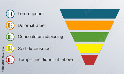 Fotografija Funnel or cone infographics
