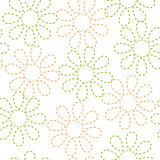 vector funny kids seamless pattern colored flowers