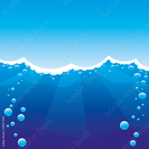 Sea waves and blue sky.