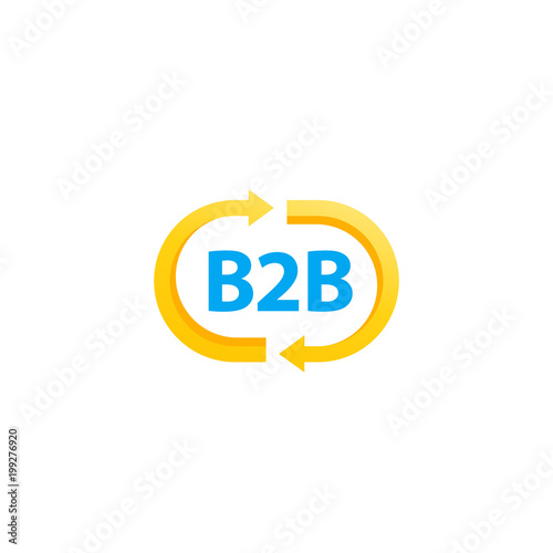 b2b commerce vector logo, business concept