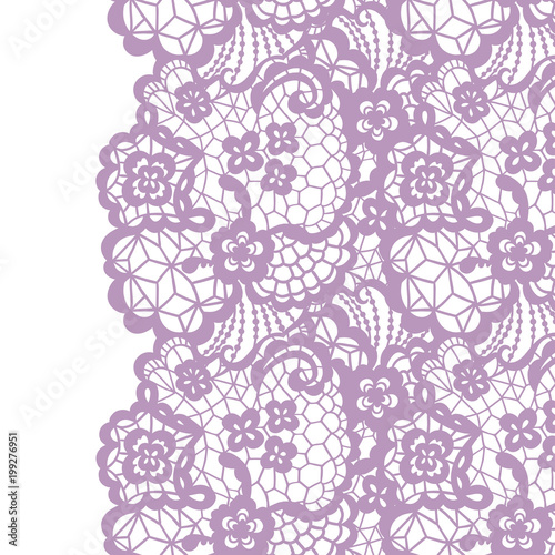 Seamless lace border. Invitation card.