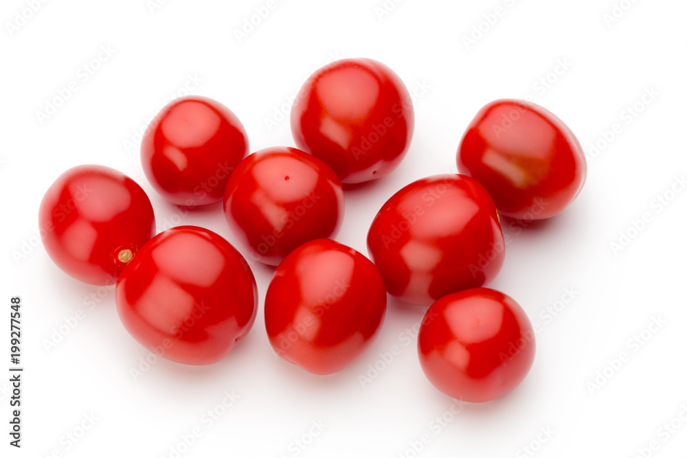 Plum tomatoes isolated on white background. Top view Plum tomatoes isolated on white background. Top view