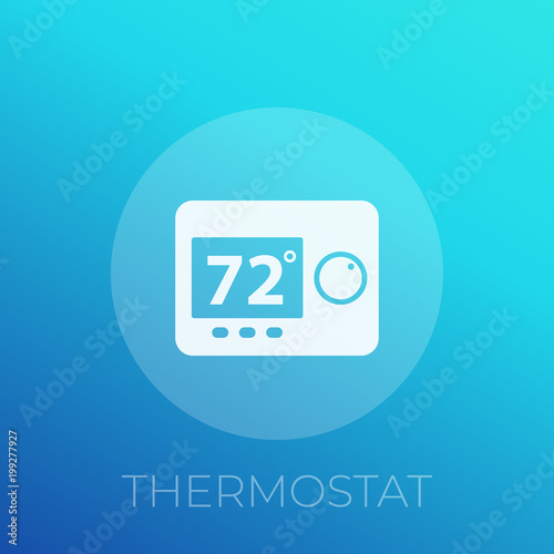 digital thermostat icon, vector © nexusby